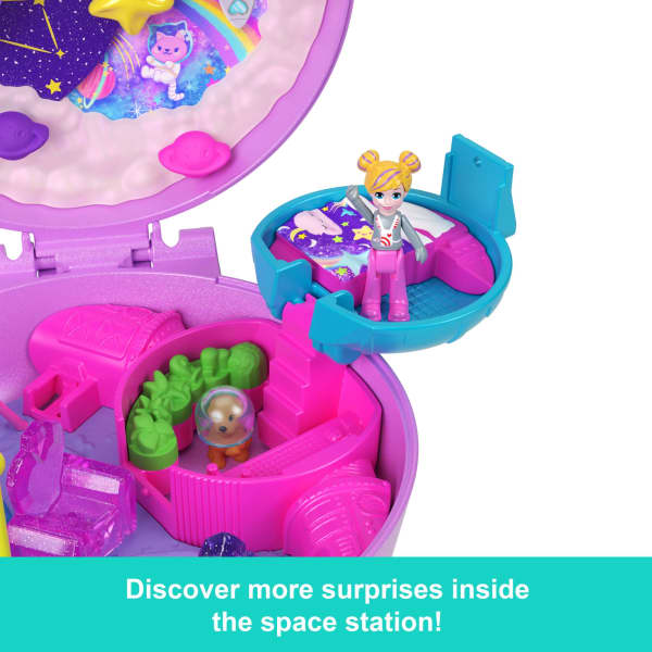 Mattel Polly Pocket Planet Polly Compact Playset With 1 Micro Doll And Pet Puppy Travel Toy With Themed Accessories