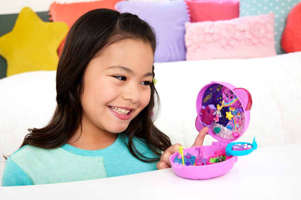 mattel Polly Pocket Planet Polly Compact Playset With 1 Micro Doll And Pet Puppy Travel Toy With Themed Accessories