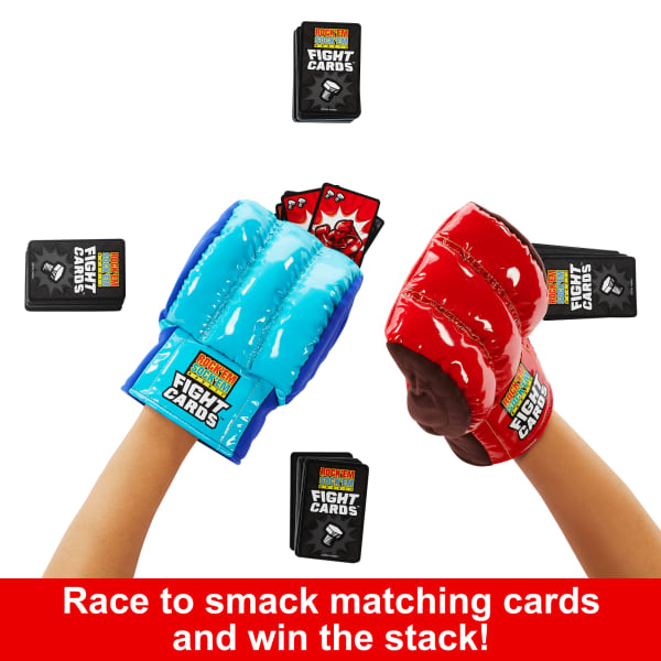 Mattel Rock ‘Em Sock ‘Em Robots Fight Cards Card Game With Two Boxing Gloves Team Party Game