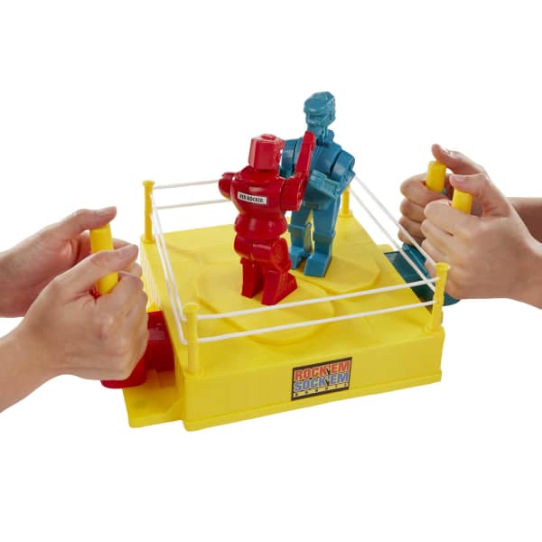 Mattel Rock 'Em Sock 'Em Robots Kids Game Fighting Robots With Red Rocker & Blue Bomber