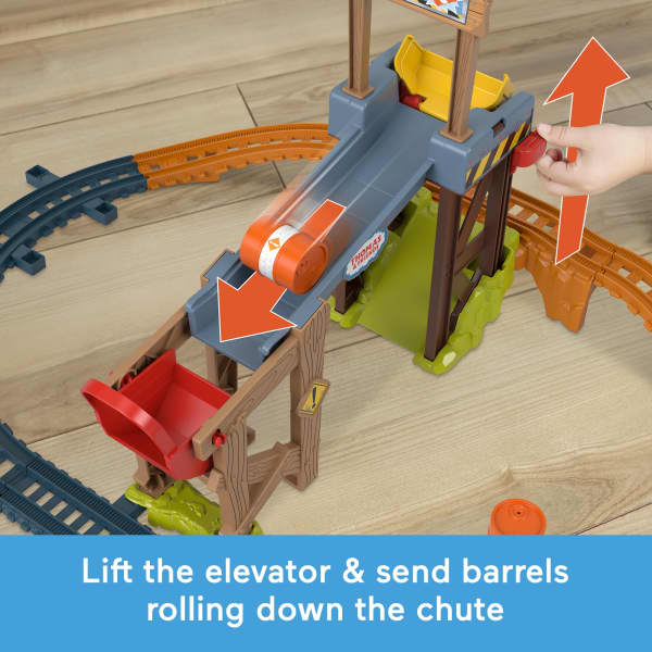 Mattel Thomas & Friends Diesel's Lift & Load Construction Set Motorized Toy Train With Track & Cargo