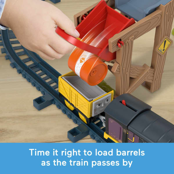 Mattel Thomas & Friends Diesel's Lift & Load Construction Set Motorized Toy Train With Track & Cargo