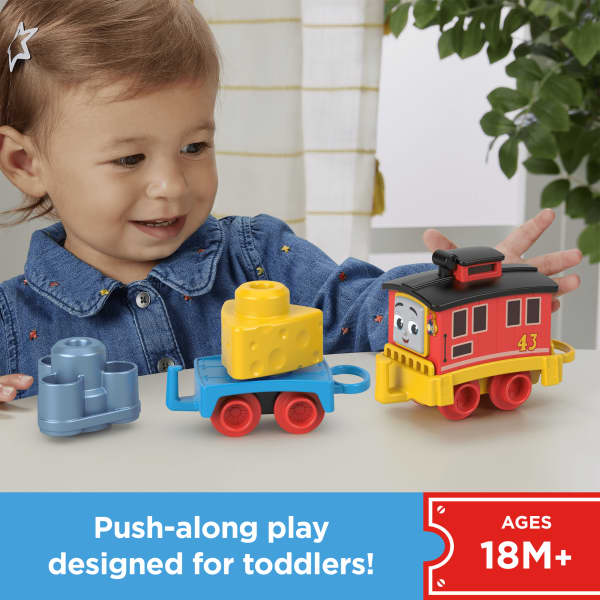 mattel Thomas & Friends My First Brake Car Bruno Push-Along Vehicle With Stacking Cargo For Toddlers