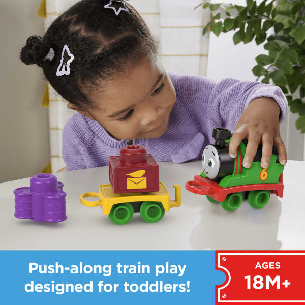 mattel Thomas & Friends My First Percy Push-Along Toy Train With Stacking Cargo For Toddlers