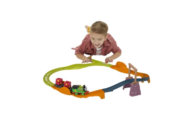 mattel Thomas & Friends Percy's Cargo Run Motorized Toy Train & Track Set For Preschool Kids