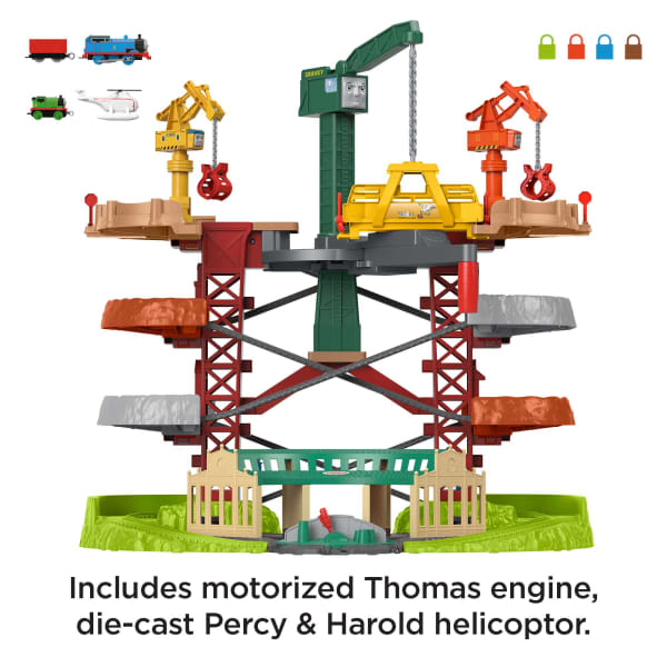 Mattel Thomas & Friends Trains & Cranes Super Tower Playset With Thomas Percy & Harold