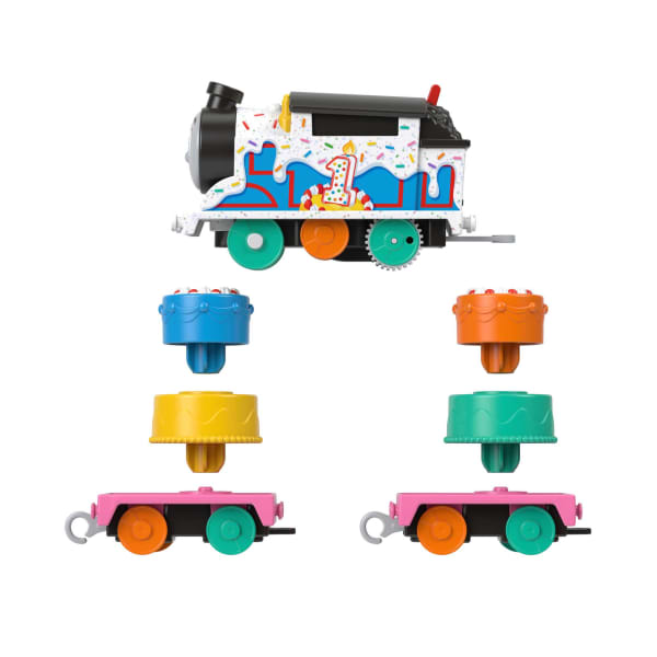 mattel Thomas & Friends Wobbly Cake Thomas Motorized Toy Train Engine & Cargo For Preschool Kids