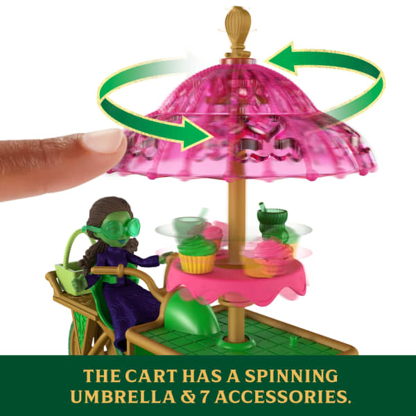 Mattel Universal Pictures’ Wicked Emerald City Dessert Cart Toy With Cart Small Doll & 7 Accessories