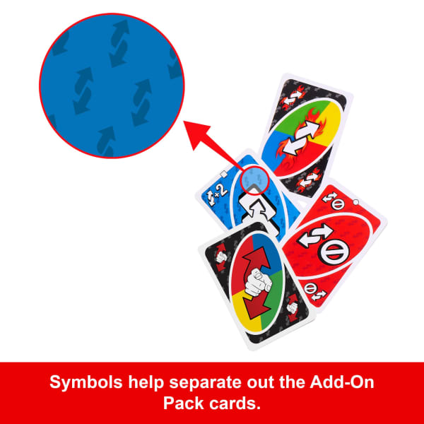 Mattel UNO Add-On-Packs Reverse Pack Card Game For Kids Family & Game Nights Travel Camping & Parties