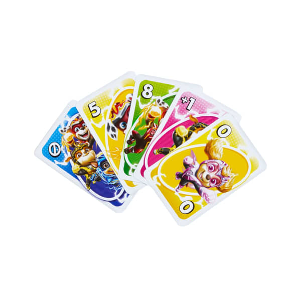 Mattel UNO Junior Paw Patrol: The Mighty Movie Kids Card Game For Family Night Featuring 3 Levels Of Play