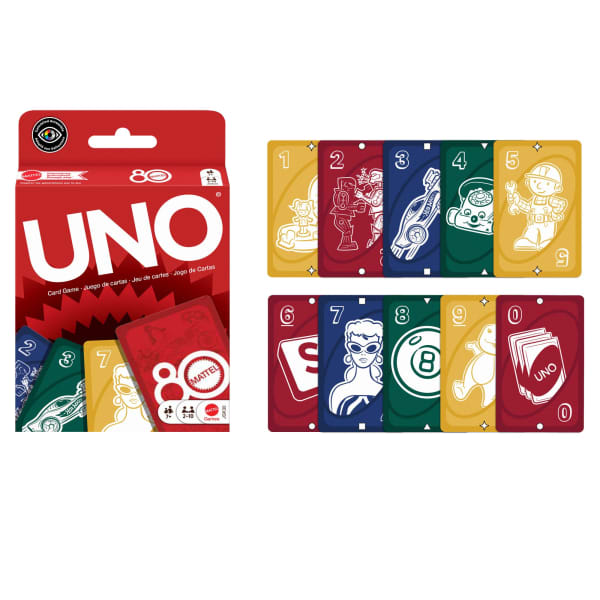 Mattel UNO Mattel 80Th Ruby Red Card Game For Kids & Family Night