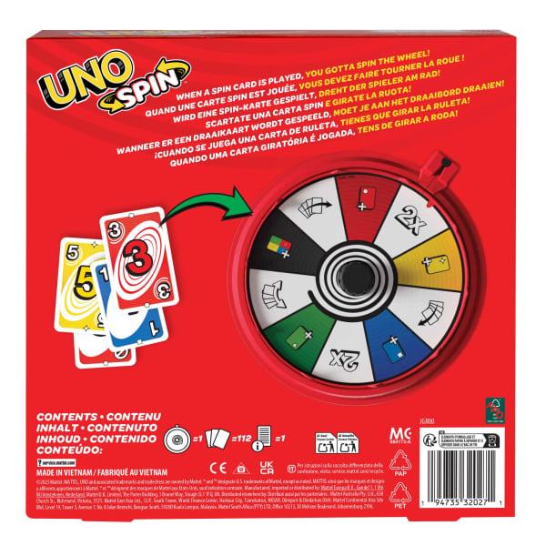 Mattel UNO Spin Card Game For Kid Adult & Family Nights Classic Play With Spinner