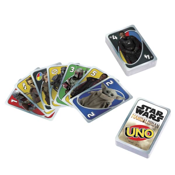 Mattel UNO Star Wars The Mandalorian Themed Deck In Storage Tin