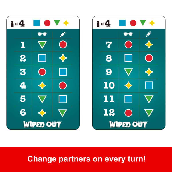 Mattel Wiped Out Party Game Guessing Game For Families Teens Adults With Erasable Clues And Blackout Glasses For 3-6 Players
