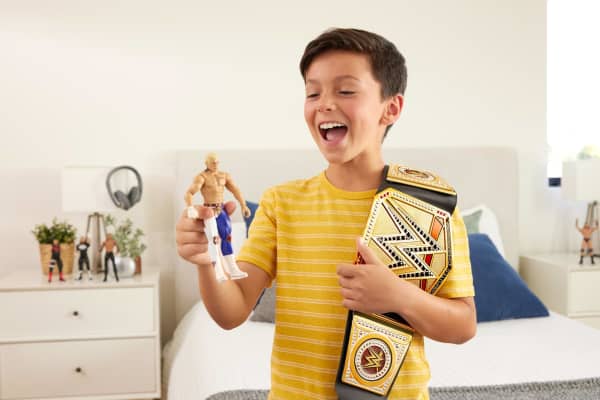 mattel WWE Championship Title World Heavyweight Role-Play & Costume Leather-Like Belt