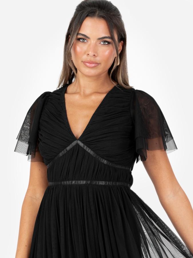 Maya Deluxe Anaya With Love Recycled Black Ribbon Detail Midi Dress