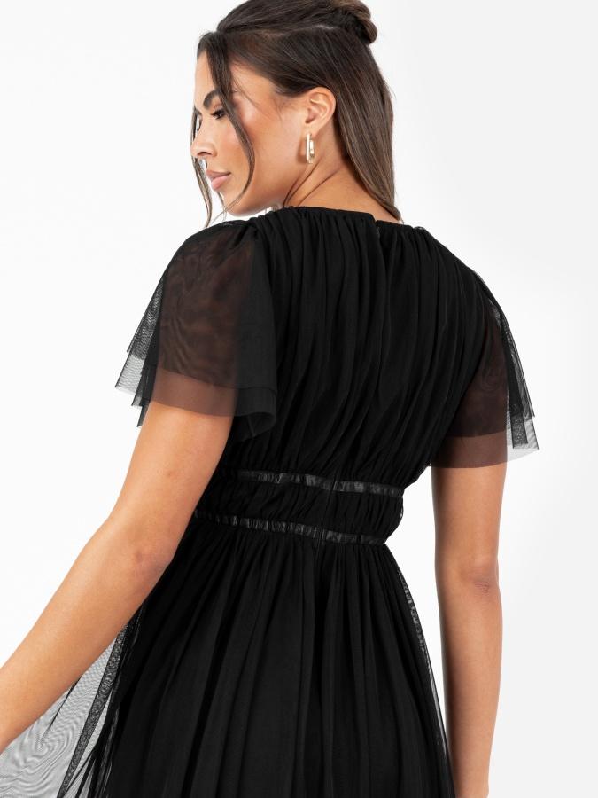 Maya Deluxe Anaya With Love Recycled Black Ribbon Detail Midi Dress