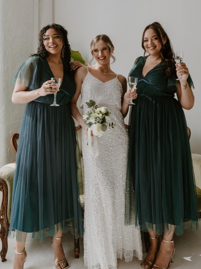 Maya Deluxe Anaya With Love Recycled Emerald Green Ribbon Detail Midi Dress