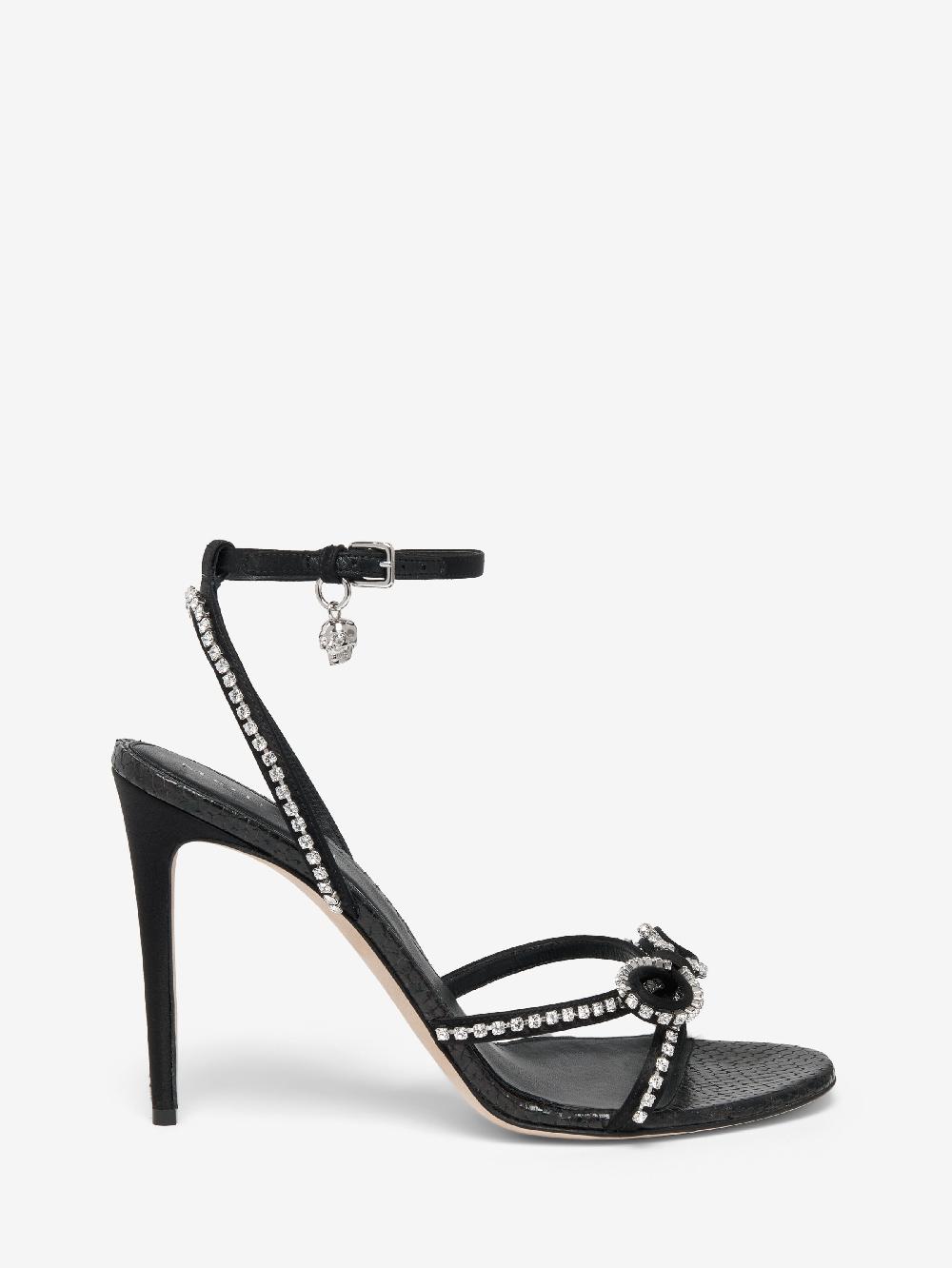 Mcq Alexander Mcqueen Women's Crystal Bow Sandal In Black