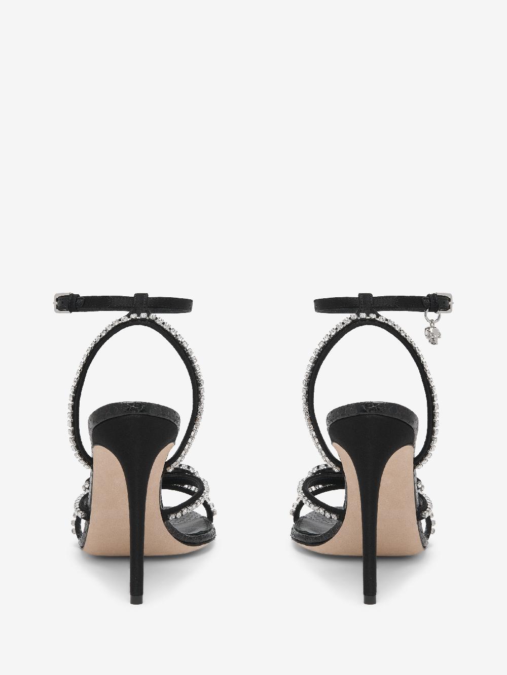 Mcq Alexander Mcqueen Women's Crystal Bow Sandal In Black