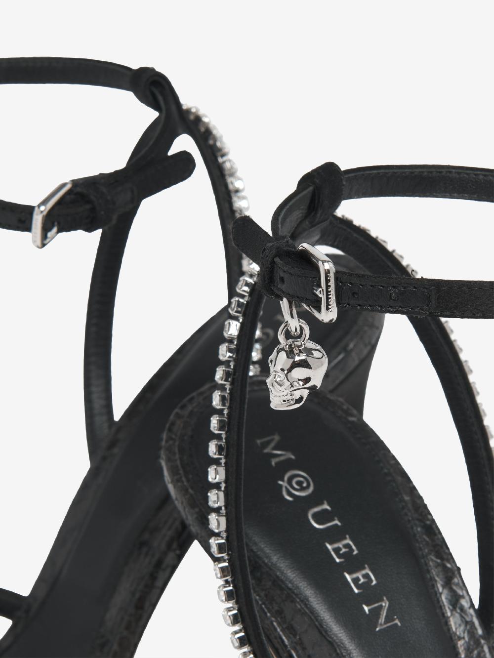 mcq alexander mcqueen Women's Crystal Bow Sandal in Black