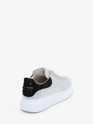 Mcq Alexander Mcqueen Women's Crystal-embellished Oversized Sneaker In White/Crystal
