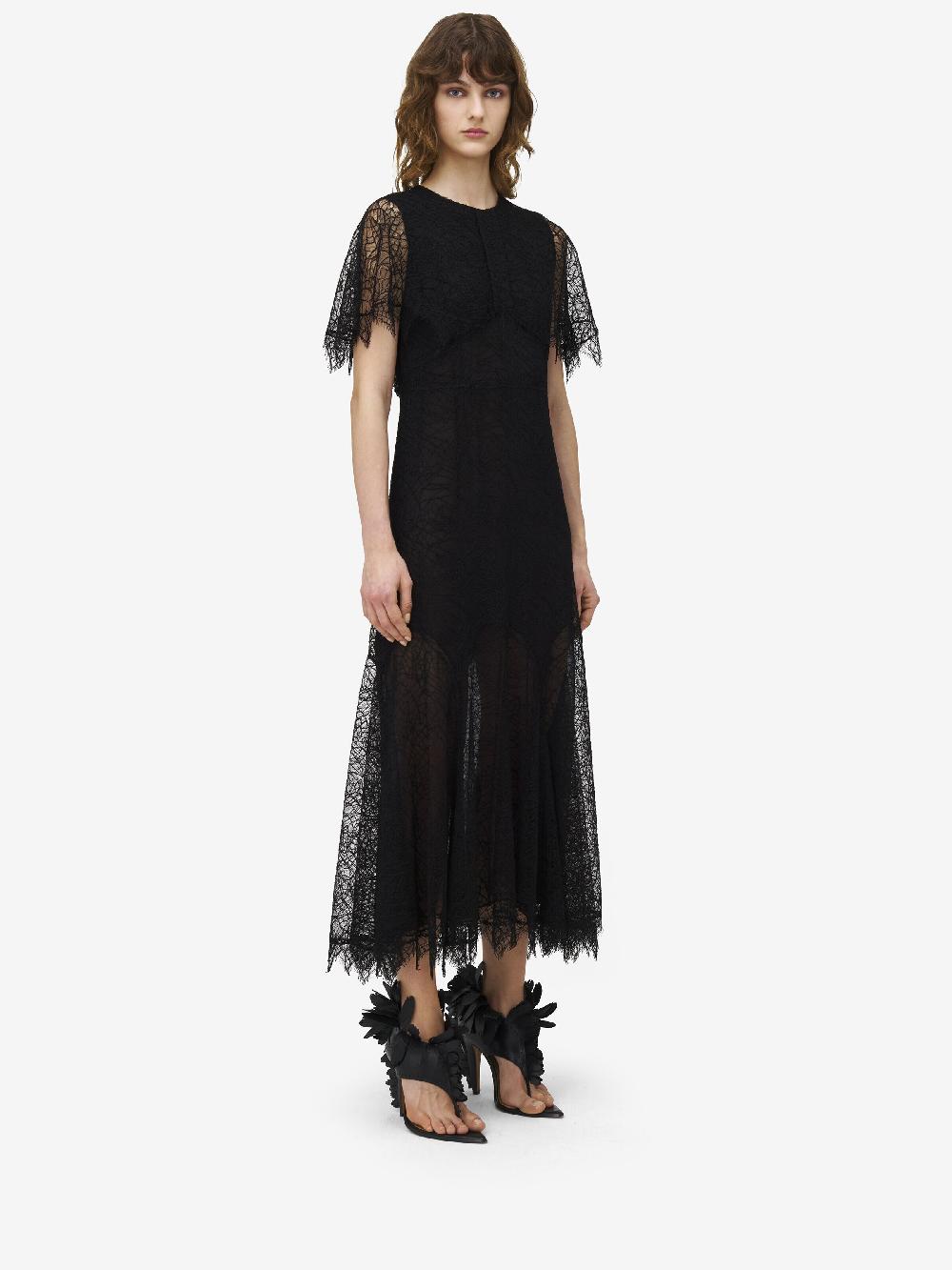mcq alexander mcqueen Women's Feathered Sandal in Black