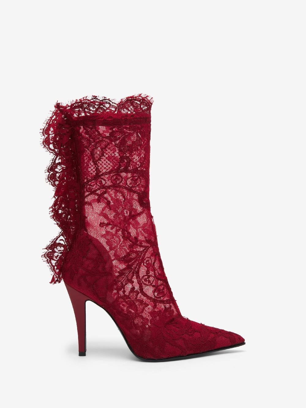 Mcq Alexander Mcqueen Women's Heron Lace Boot In Crimson