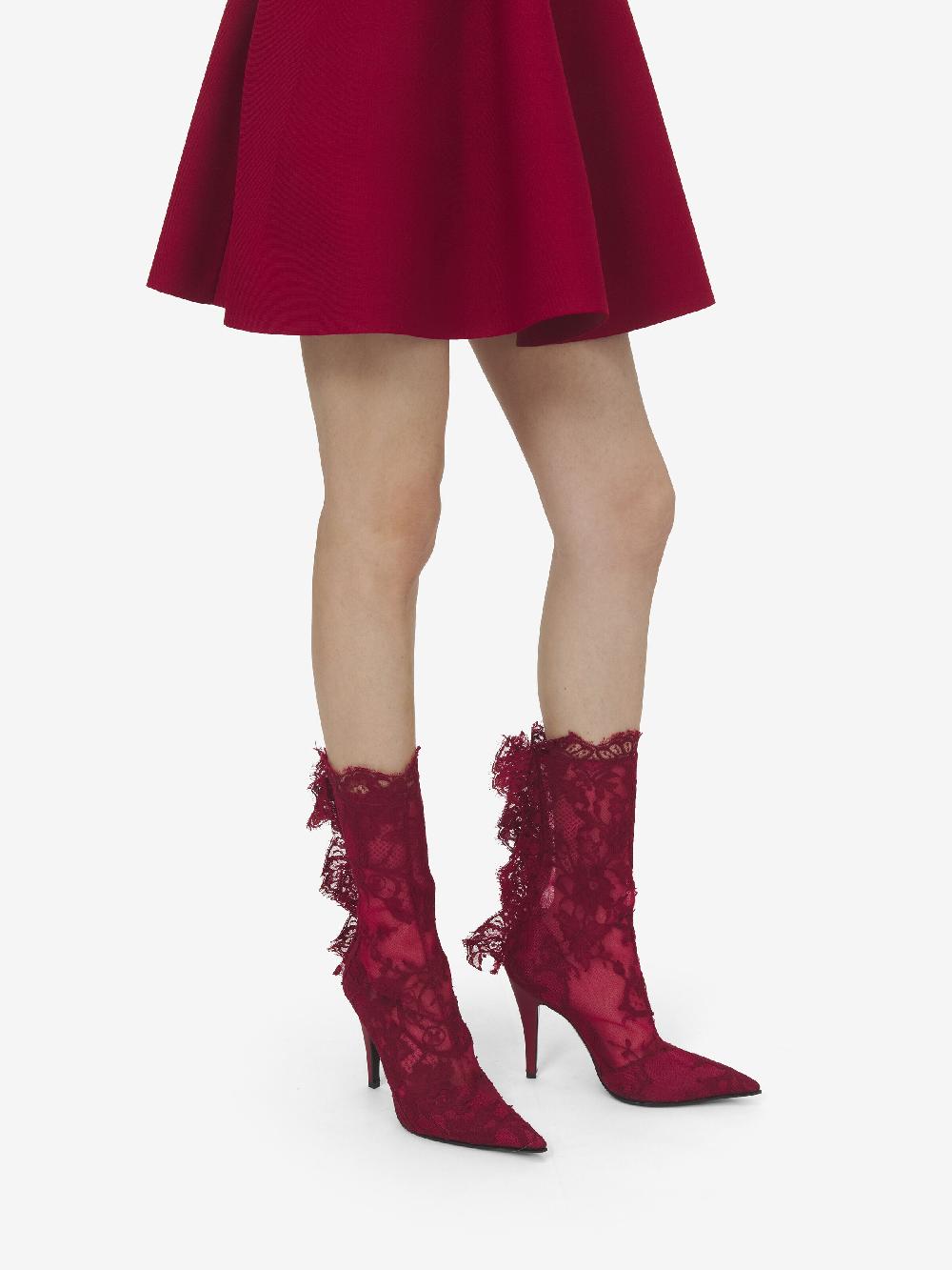 Mcq Alexander Mcqueen Women's Heron Lace Boot In Crimson