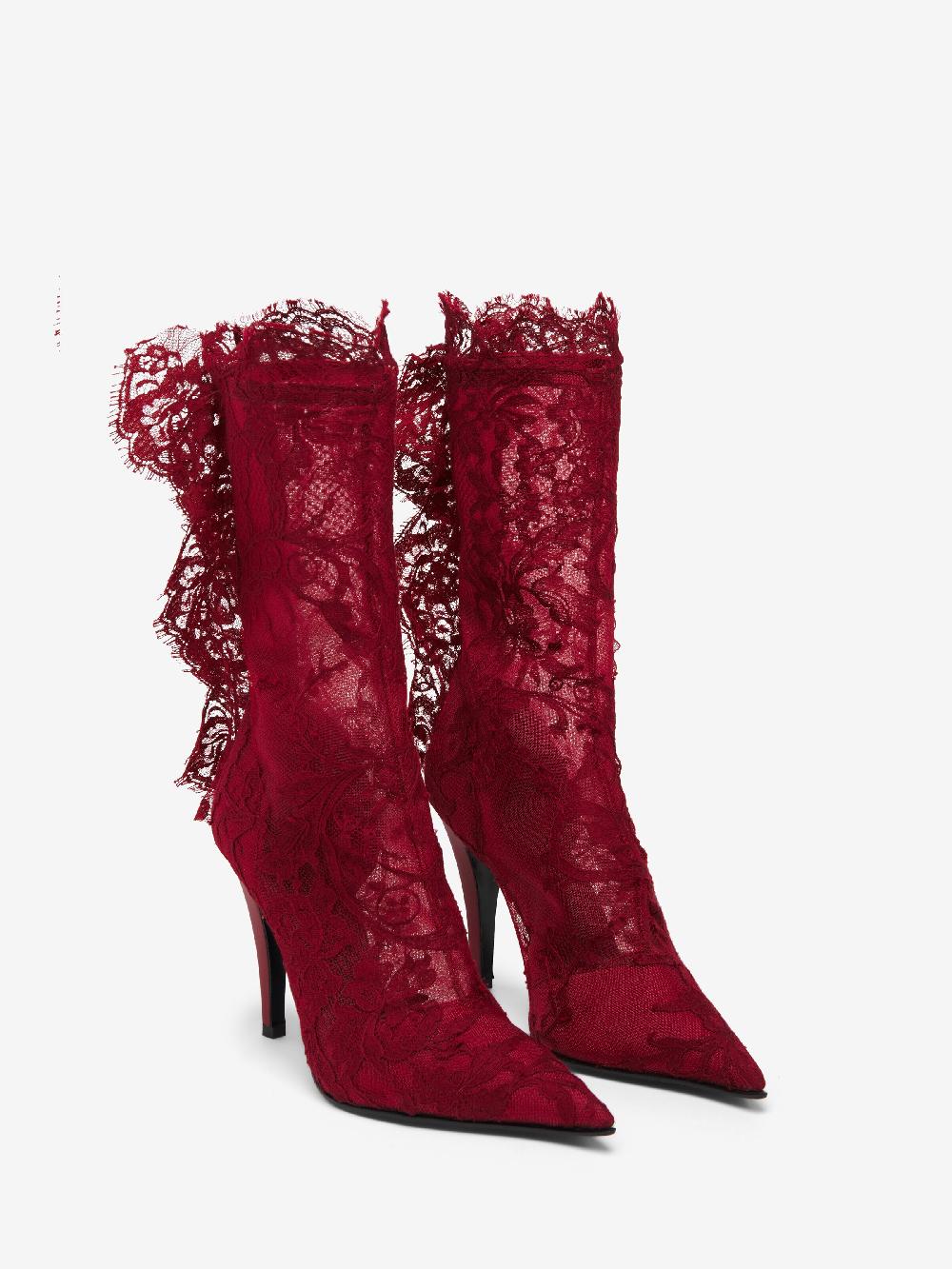 Mcq Alexander Mcqueen Women's Heron Lace Boot In Crimson