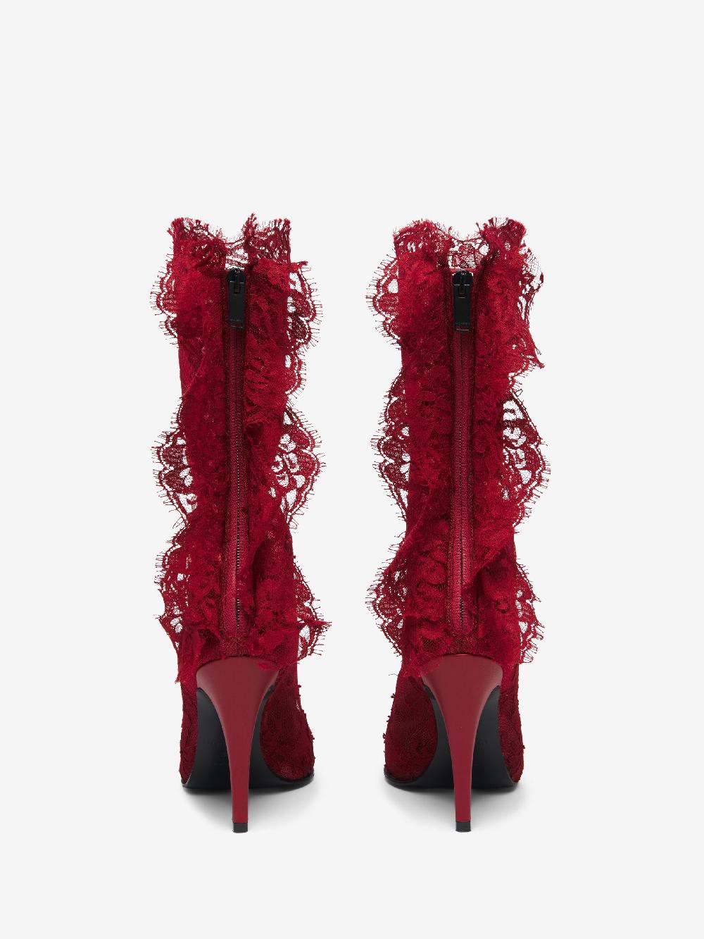 mcq alexander mcqueen Women's Heron Lace Boot in Crimson