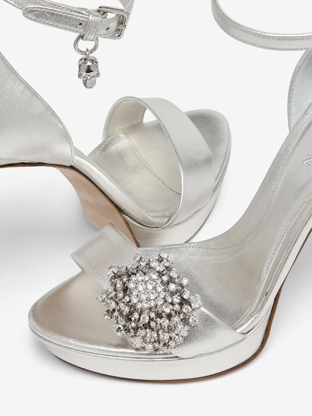mcq Alexander Mcqueen Women's Jewel Platform Sandal In Silver