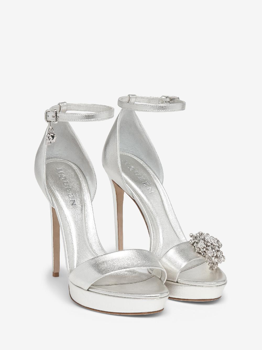 mcq Alexander Mcqueen Women's Jewel Platform Sandal In Silver