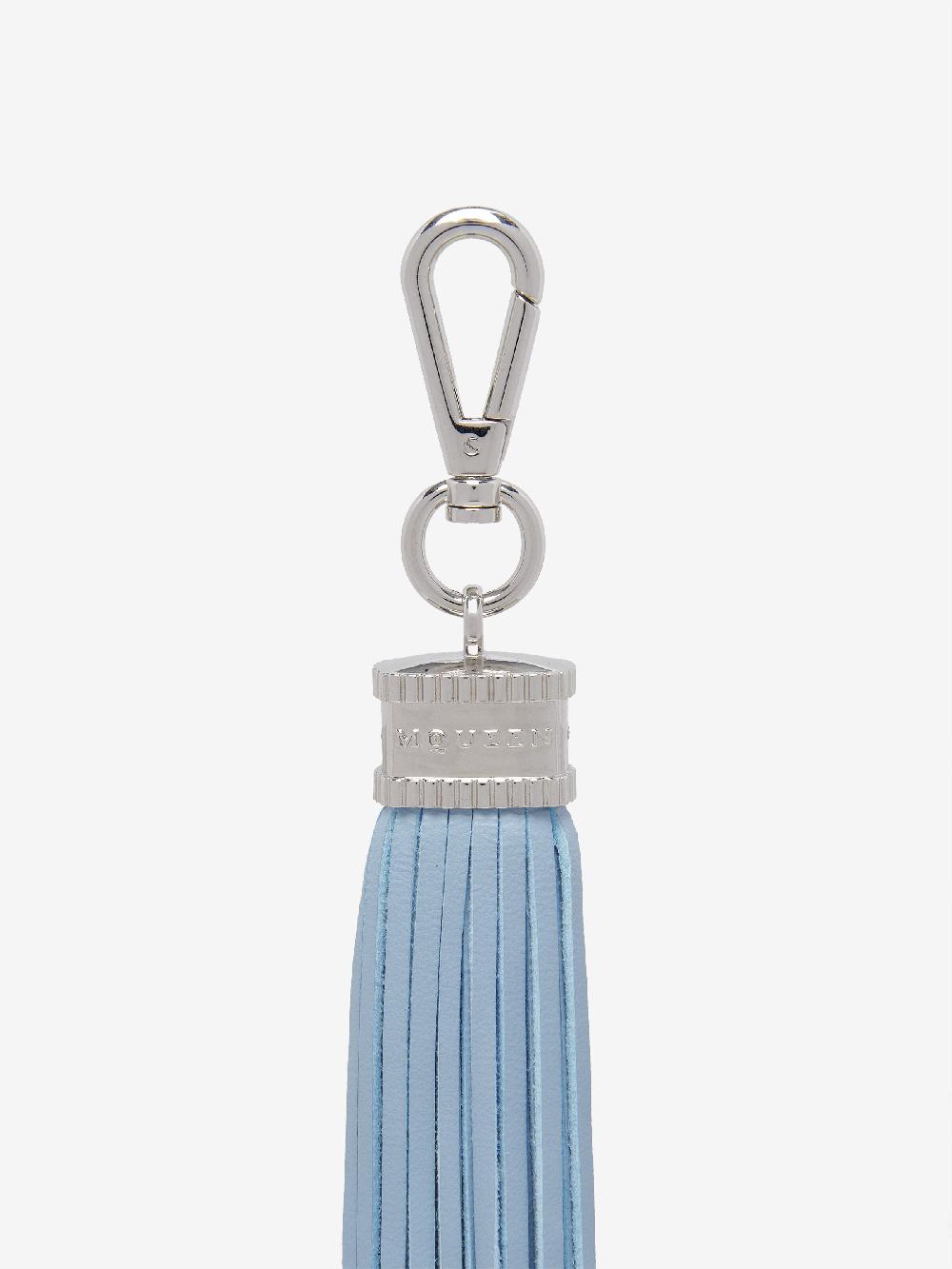 mcq alexander mcqueen Women's Leather Tassel Charm in Shirting Blue