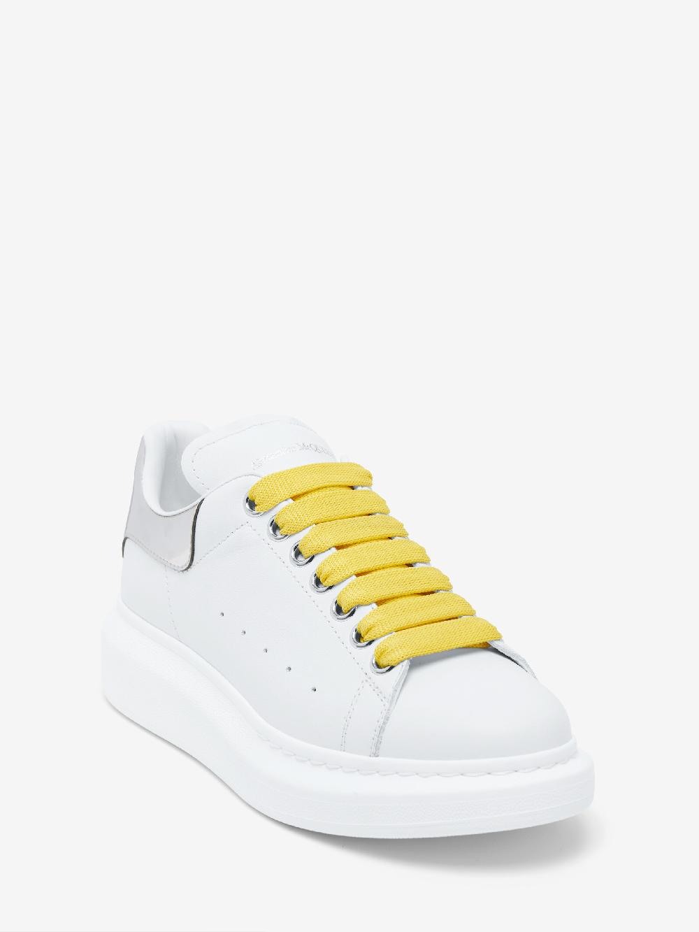 mcq alexander mcqueen Women's Oversized Sneaker in White/Mirror