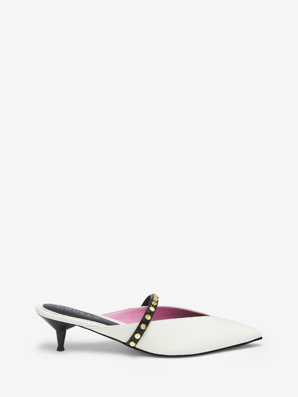 Mcq Alexander Mcqueen Women's Revel Mule In White/Black/Gold