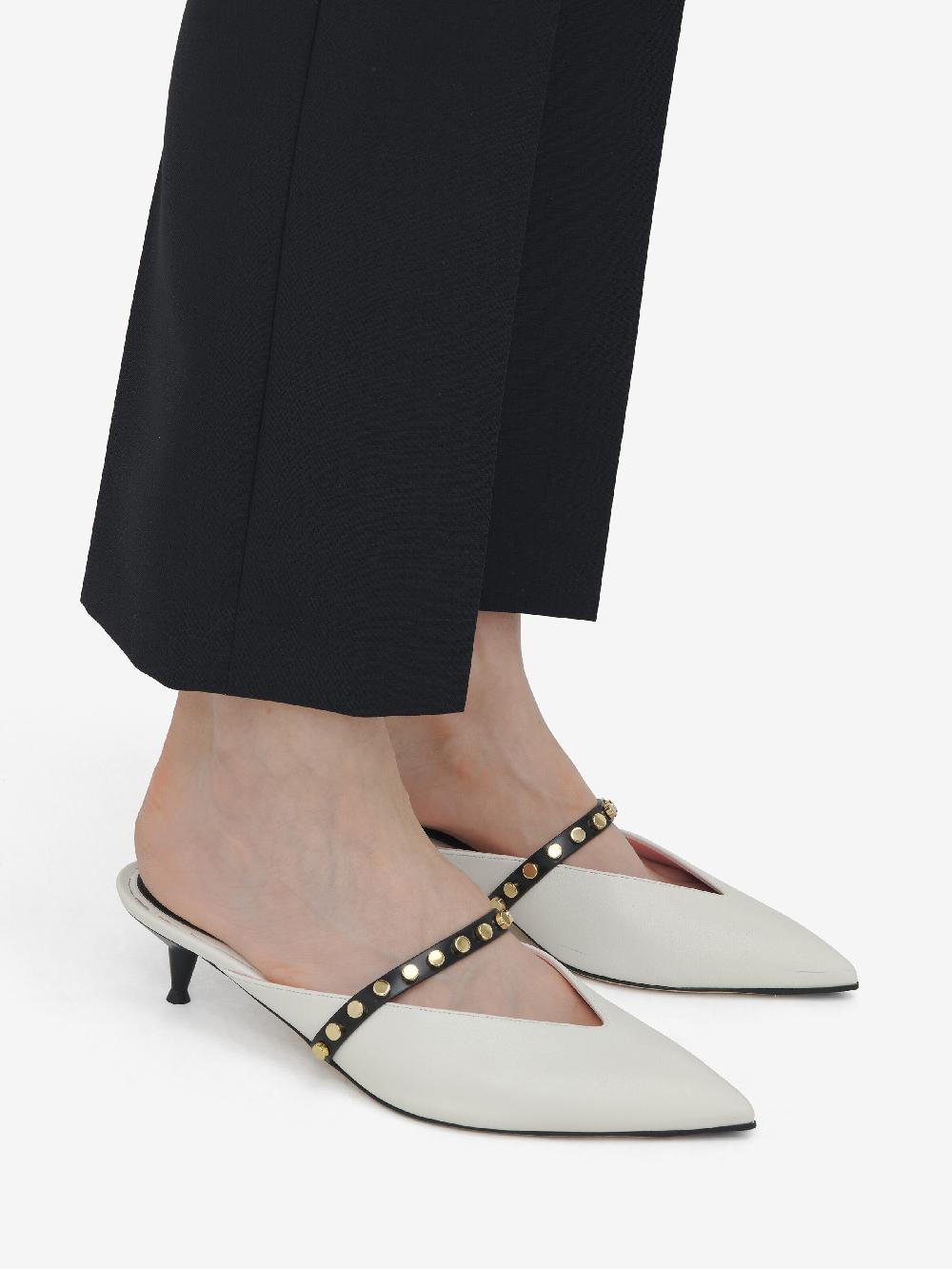 Mcq Alexander Mcqueen Women's Revel Mule In White/Black/Gold