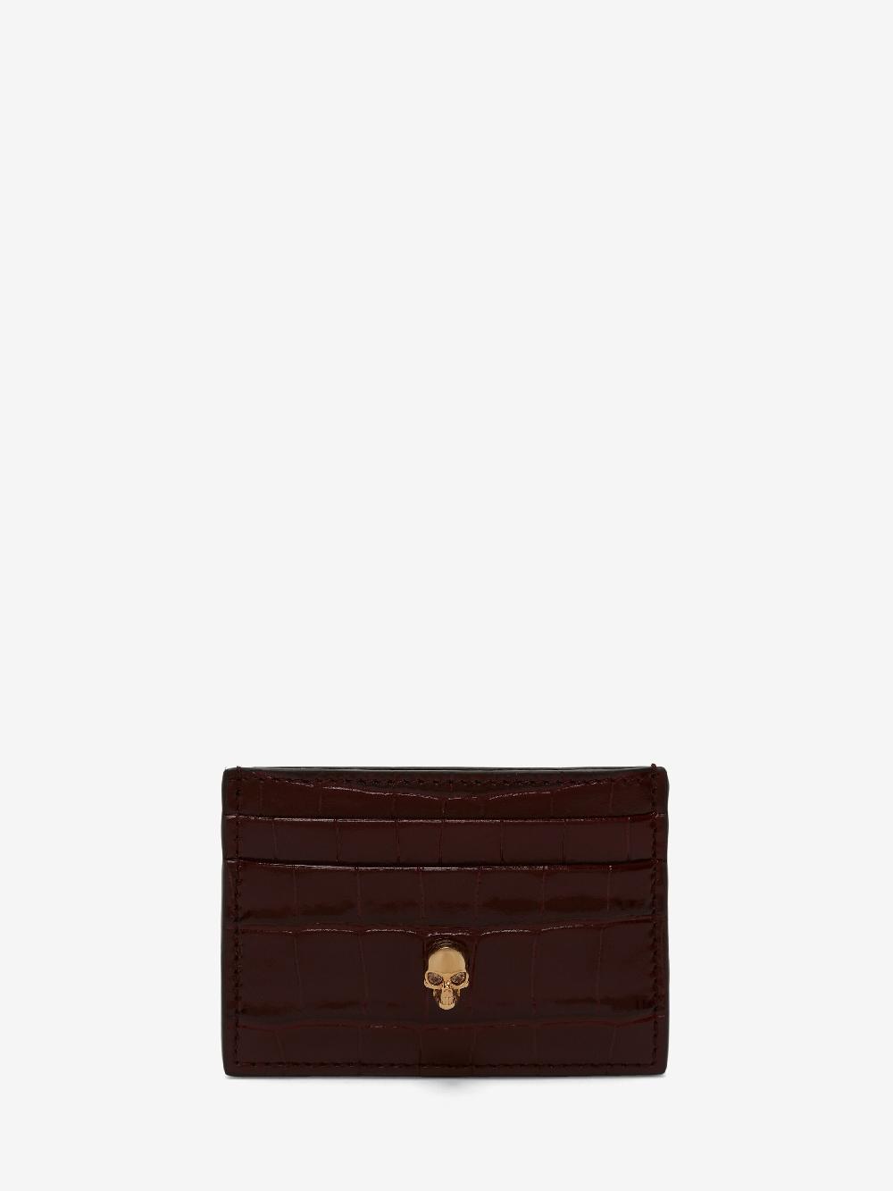Mcq Alexander Mcqueen Women's Skull Card Holder In Burgundy