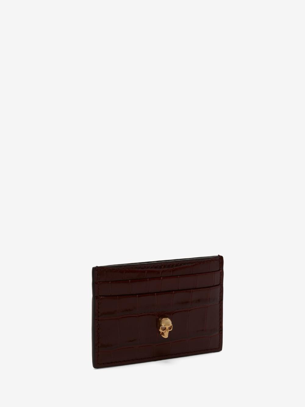 Mcq Alexander Mcqueen Women's Skull Card Holder In Burgundy