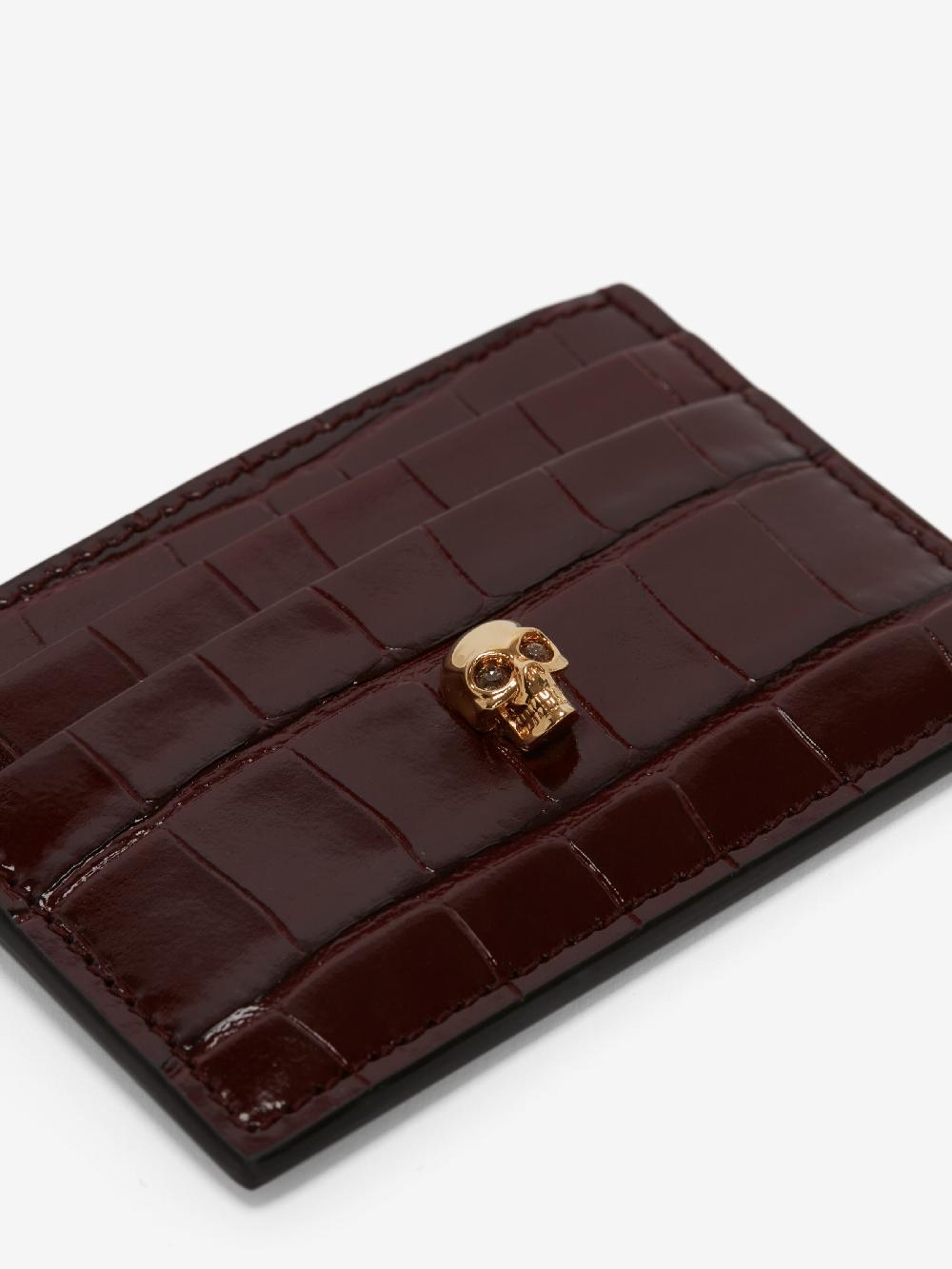 mcq alexander mcqueen Women's Skull Card Holder in Burgundy
