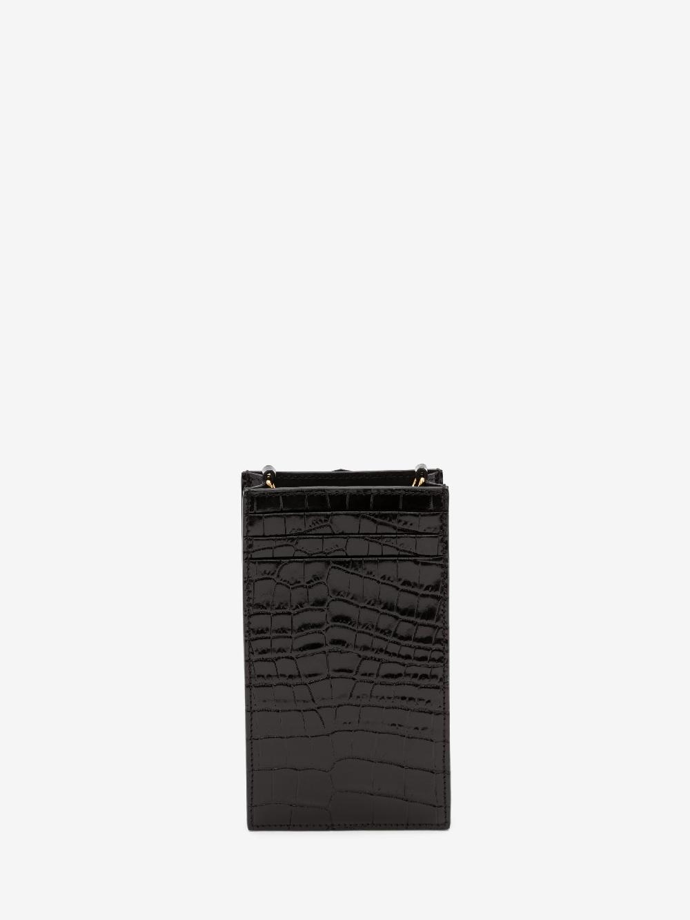 Mcq Alexander Mcqueen Women's Skull Phone Case With Chain In Black