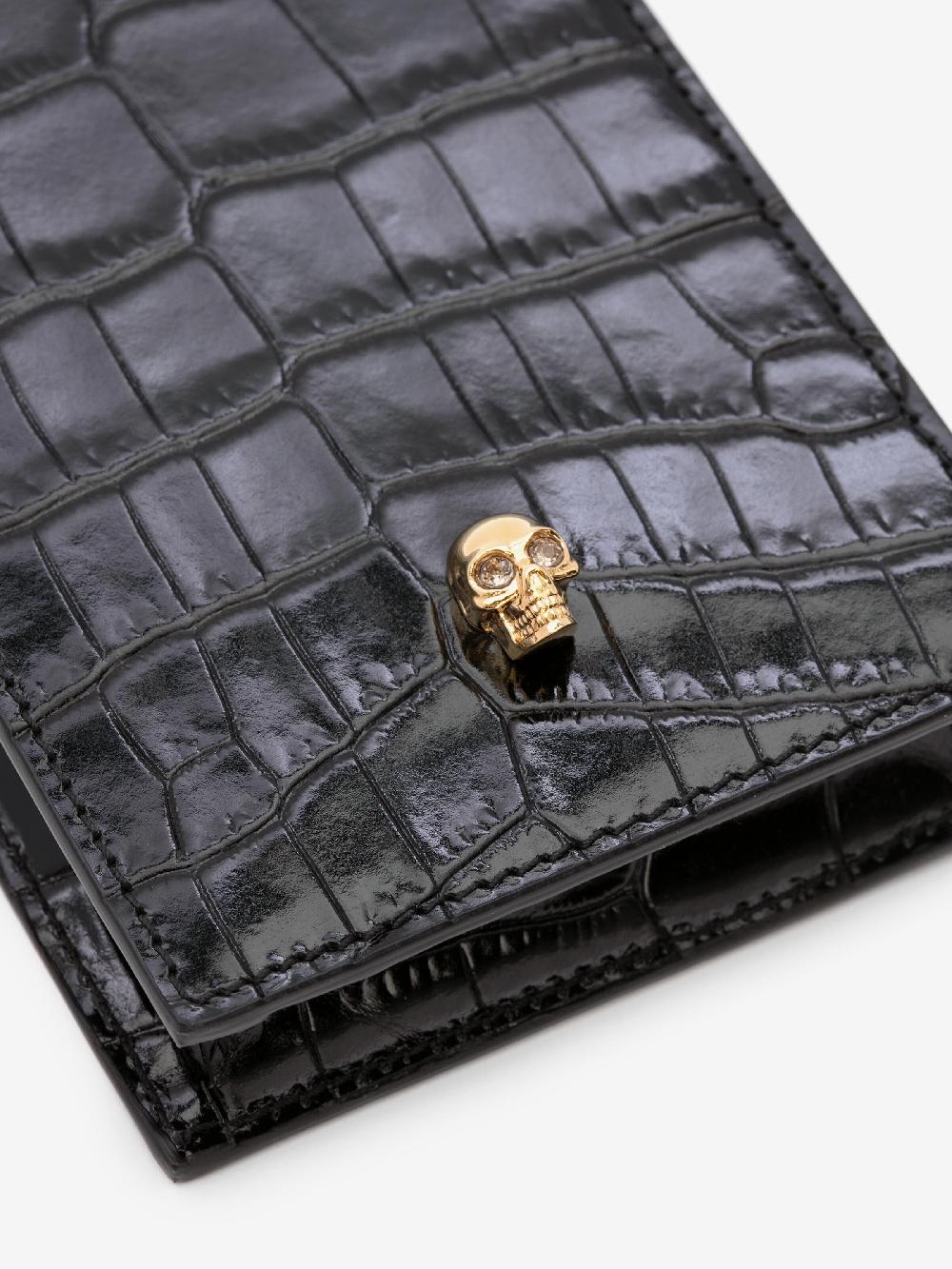 mcq alexander mcqueen Women's Skull Phone Case with Chain in Black