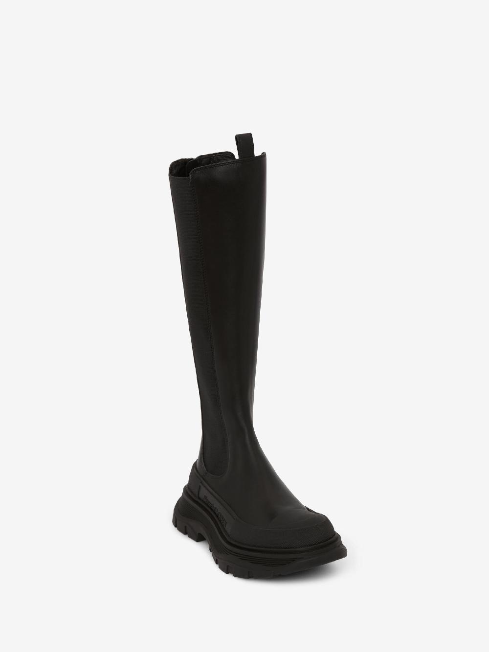 Mcq Alexander Mcqueen Women's Slick Knee-high Boot In Black