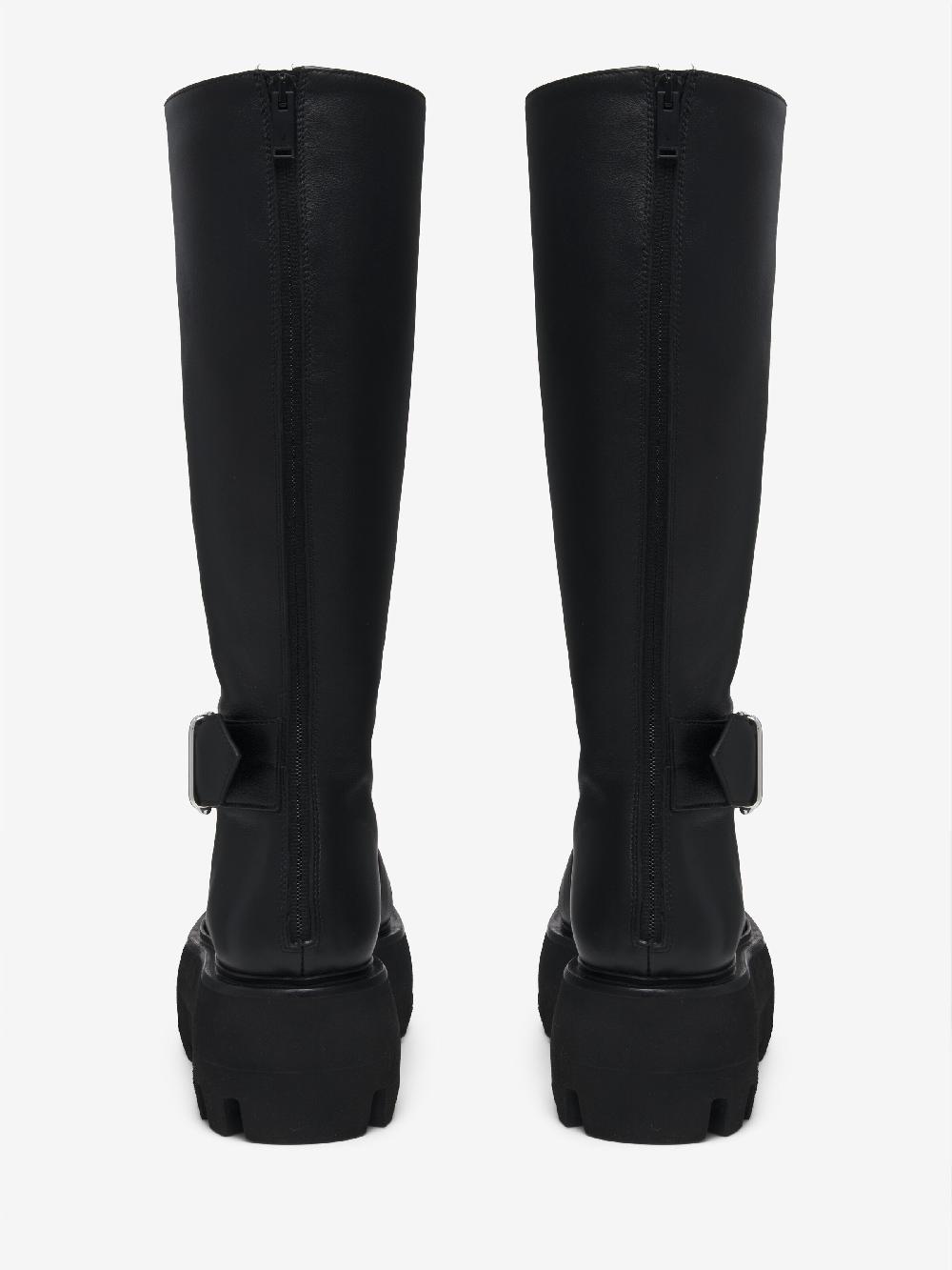 mcq alexander mcqueen Women's Sofa Knee-High Buckle Boot in Black