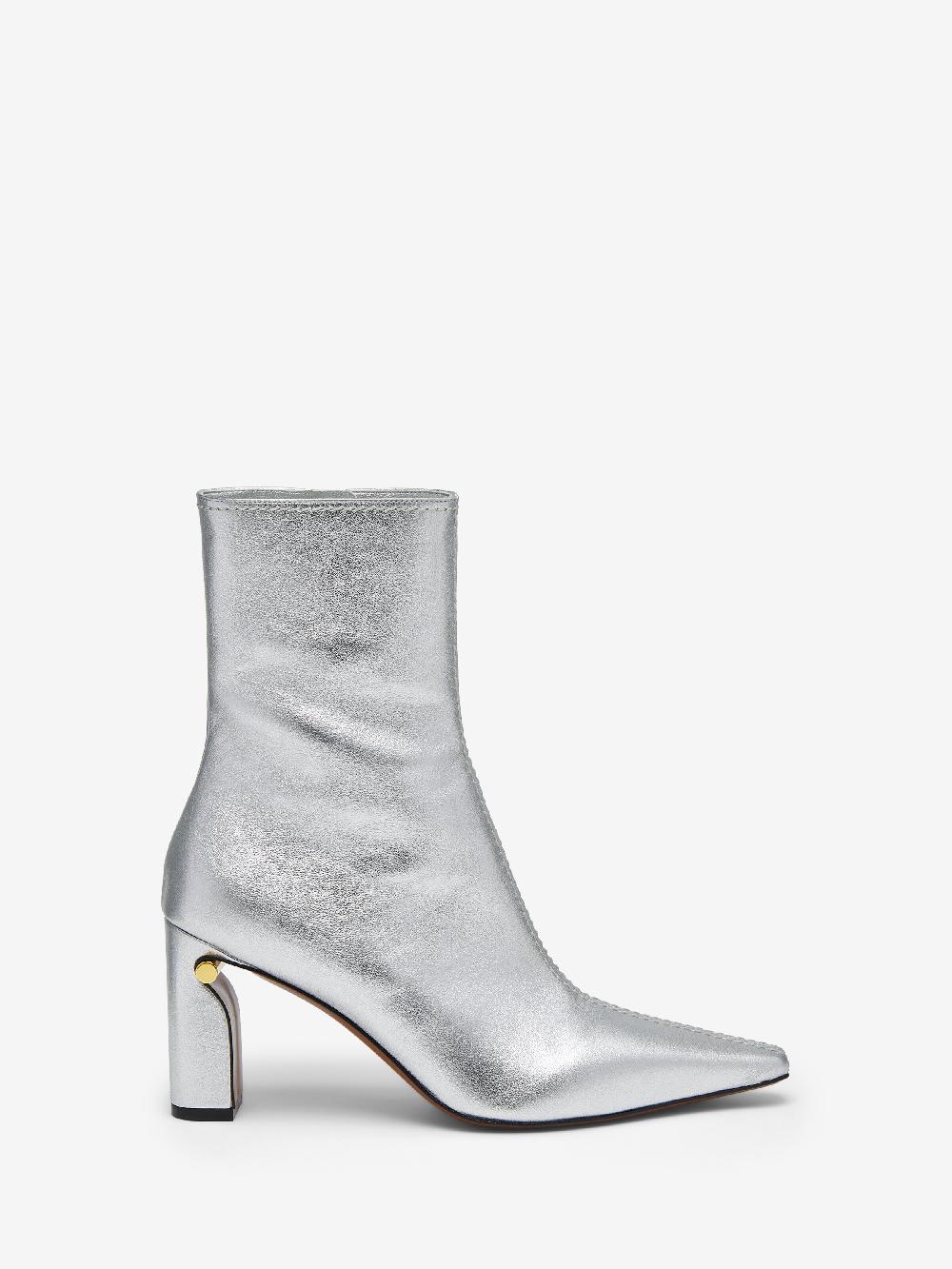 Mcq Alexander Mcqueen Women's T-Bar Ankle Boot In Silver