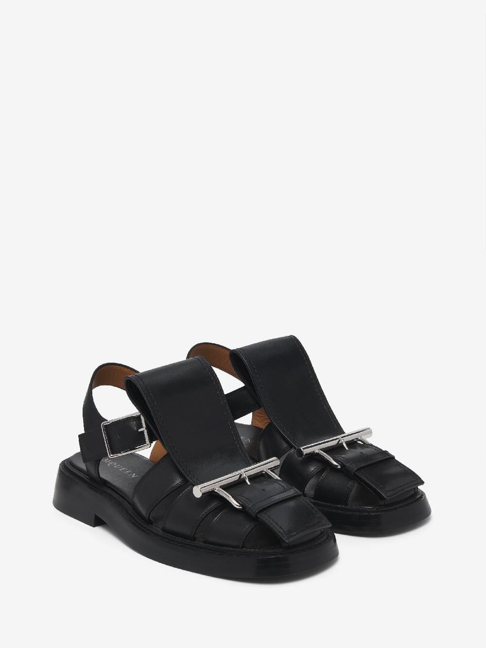 Mcq Alexander Mcqueen Women's T-Bar Caged Sandal In Black