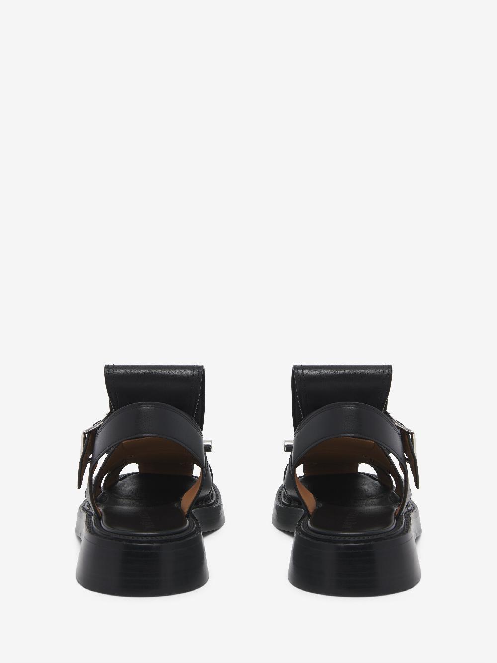 mcq alexander mcqueen Women's T-Bar Caged Sandal in Black