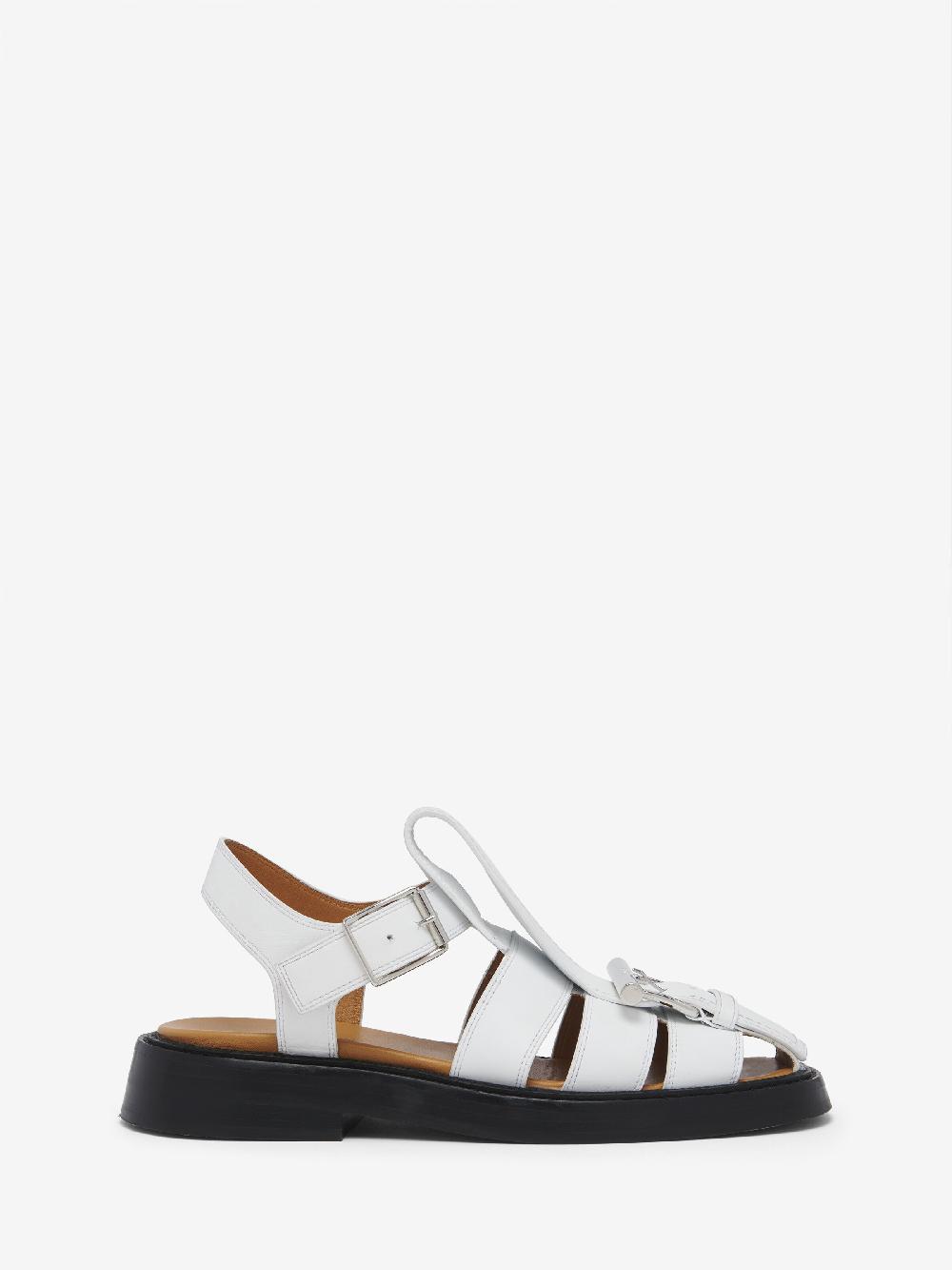 Mcq Alexander Mcqueen Women's T-Bar Caged Sandal In White