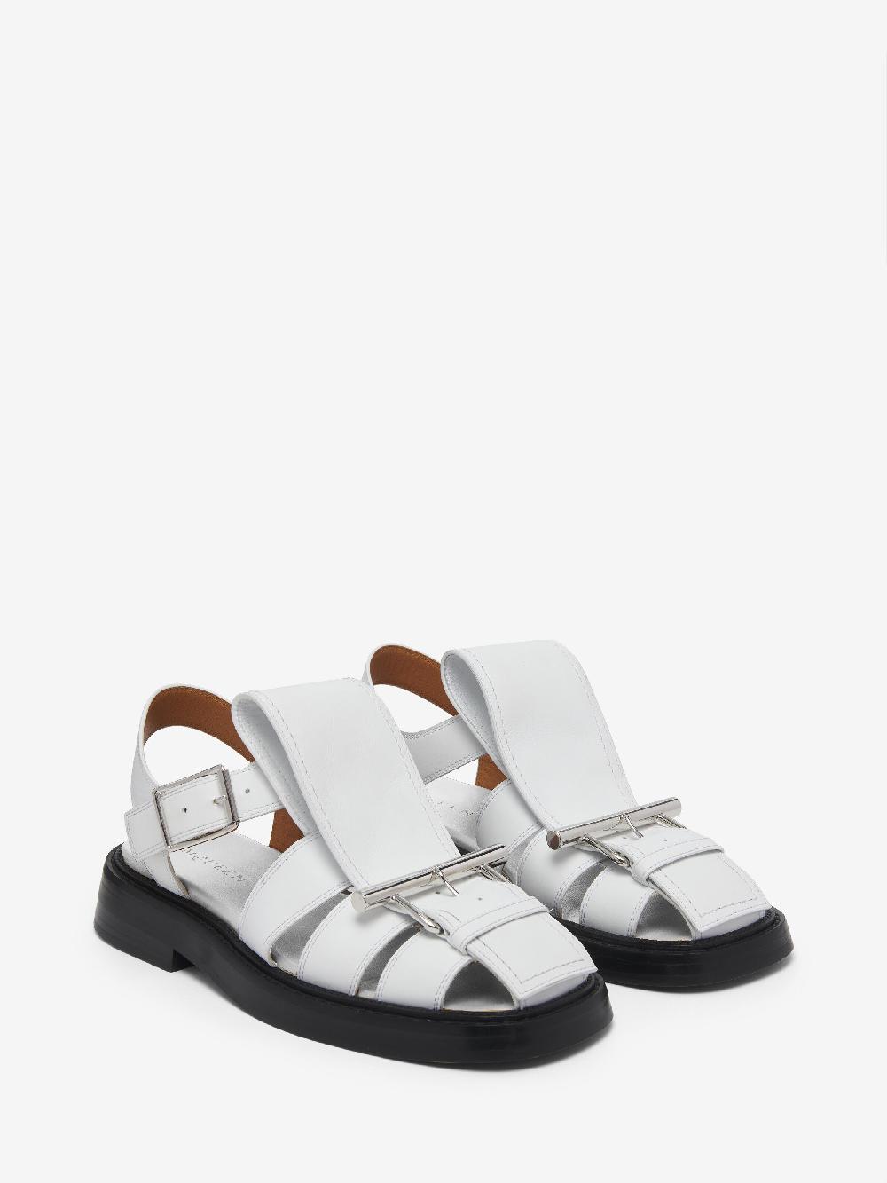 Mcq Alexander Mcqueen Women's T-Bar Caged Sandal In White