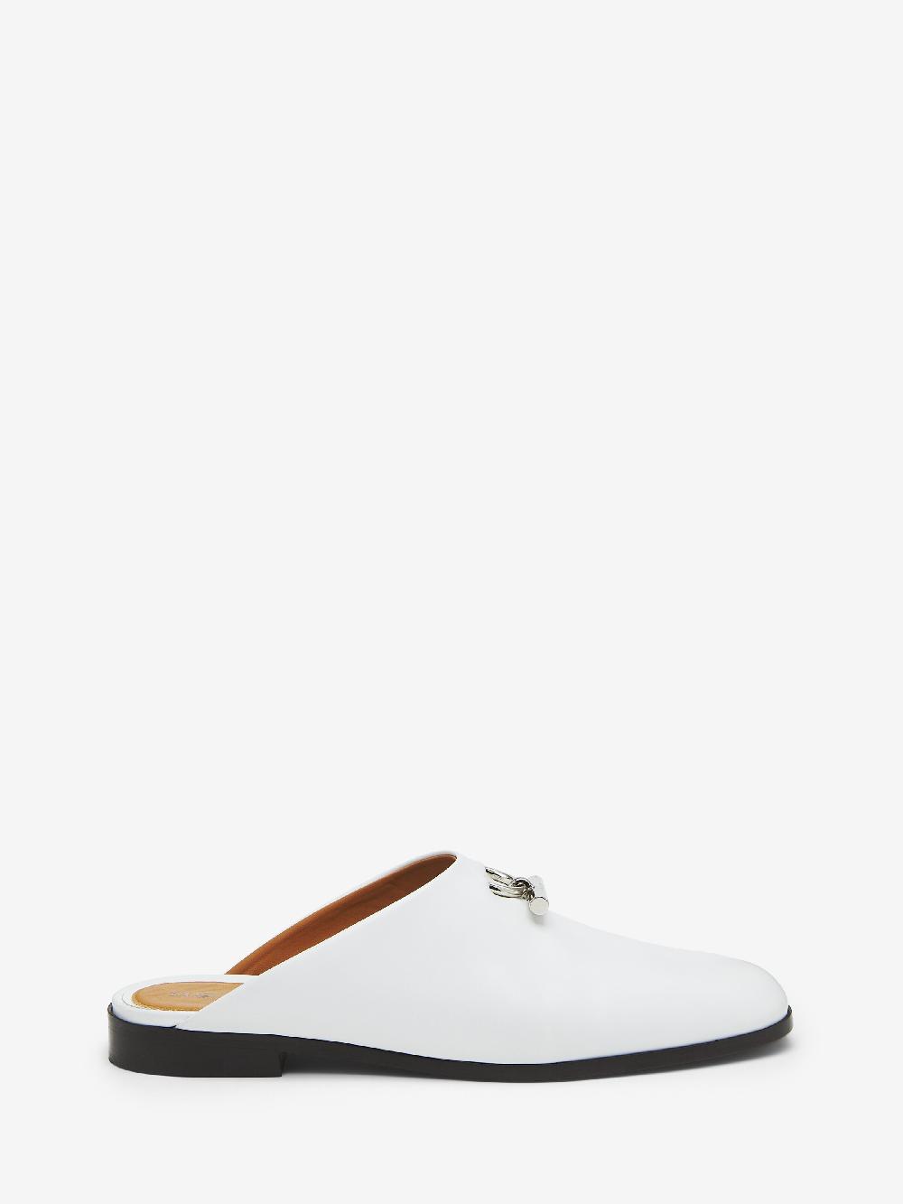 Mcq Alexander Mcqueen Women's T-Bar Slip On Mule In White/Silver